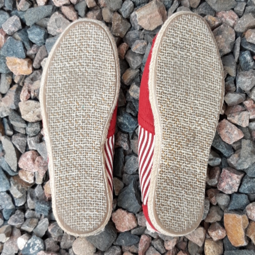 Toms red striped espadrille canvas flats 7.5 - Picture 5 of 7
